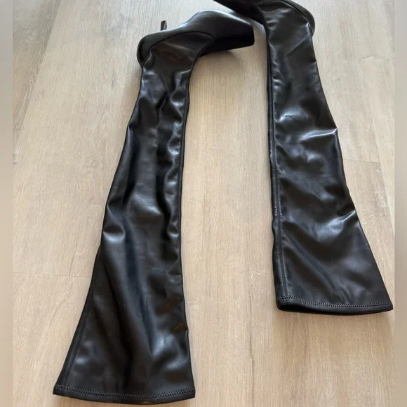 New Jimmy Choo Mire Square-Toe Thigh-High Leather Boots 38.5 $1,695 - Picture 12 of 15